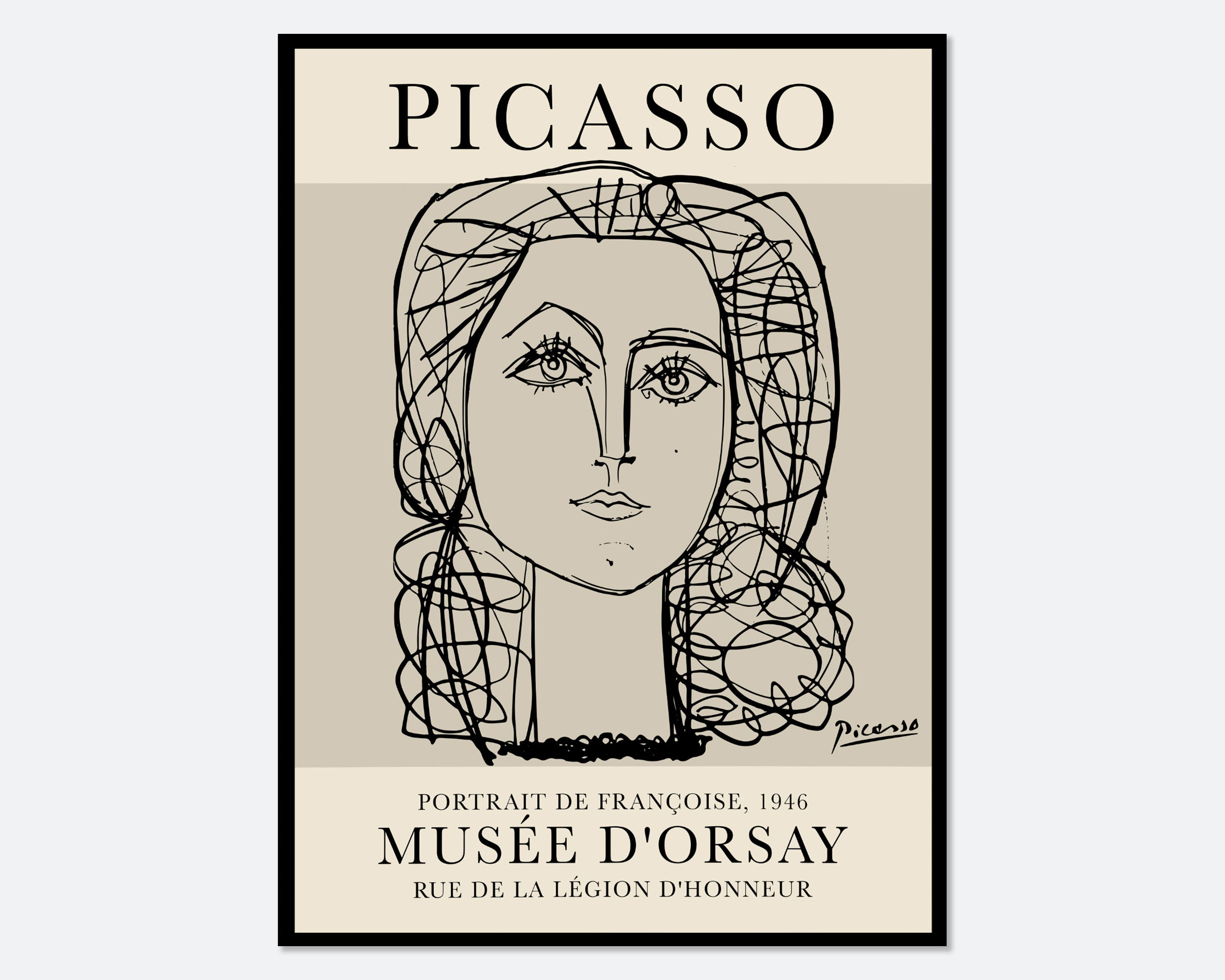 ピカソ作「フランソワーズ・ジローの肖像」アートプリント｜パブロ