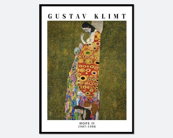 Gustav Klimt Hope II 1907-1908 Vintage Exhibition Poster Art Print | Gustav Klimt Print, Gustav Klimt Poster, Gustav Klimt Painting #GK13B