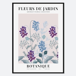 Blumenmarkt Fleurs De Jardin Botanische Kunstdruck | Frühlingsblumen Druck, Frühlingsblumen Kunstdruck, Blumen Druck, Waldbeeren Druck #FM53