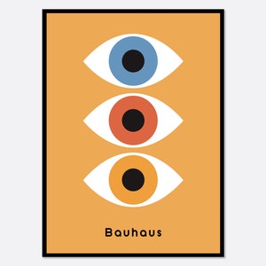 Bauhaus 1919 Stampa artistica geometrica occhi colorati / Bauhaus Ausstellung Weimar 1923, Stampa Bauhaus, Poster Bauhaus, Mid Century Geometric BH34