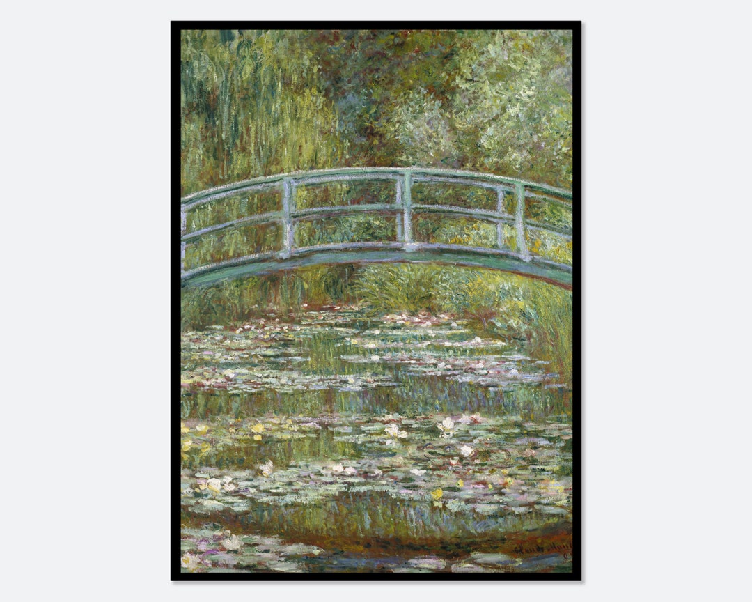 Claude Monet Bridge Over a Pond of Water Lilies Vintage Poster Art