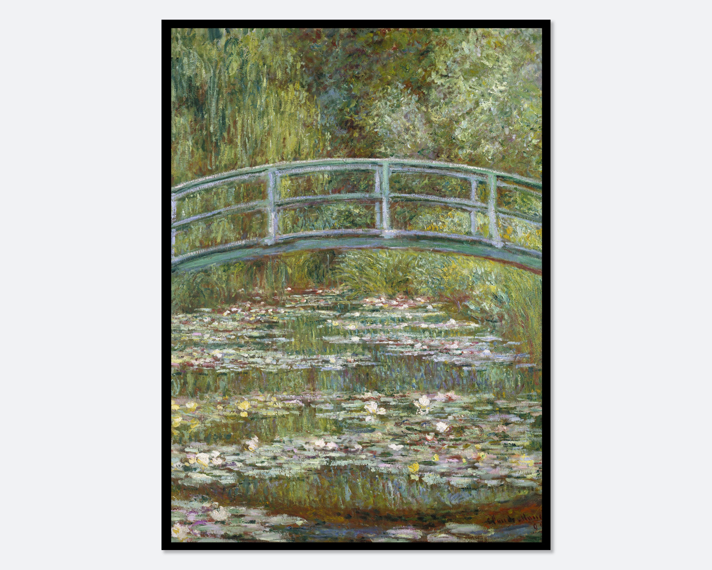 Claude Monet Bridge Over a Pond of Water Lilies Vintage Poster Art