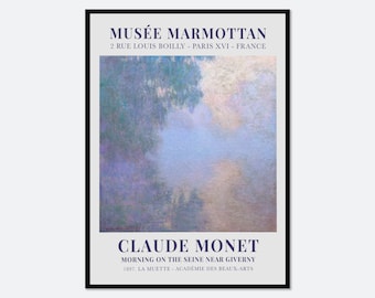 Monet Morning on the Seine near Giverny 1897 Vintage Exhibition Poster Art Print | Claude Monet Print, Monet Poster, Monet Painting #N13