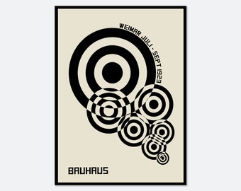 Bauhaus Geometric Design 1919 Art Print | Bauhaus Ausstellung Weimar, Bauhaus Print, Bauhaus Poster, Geometric Print, Exhibition Poster BH20