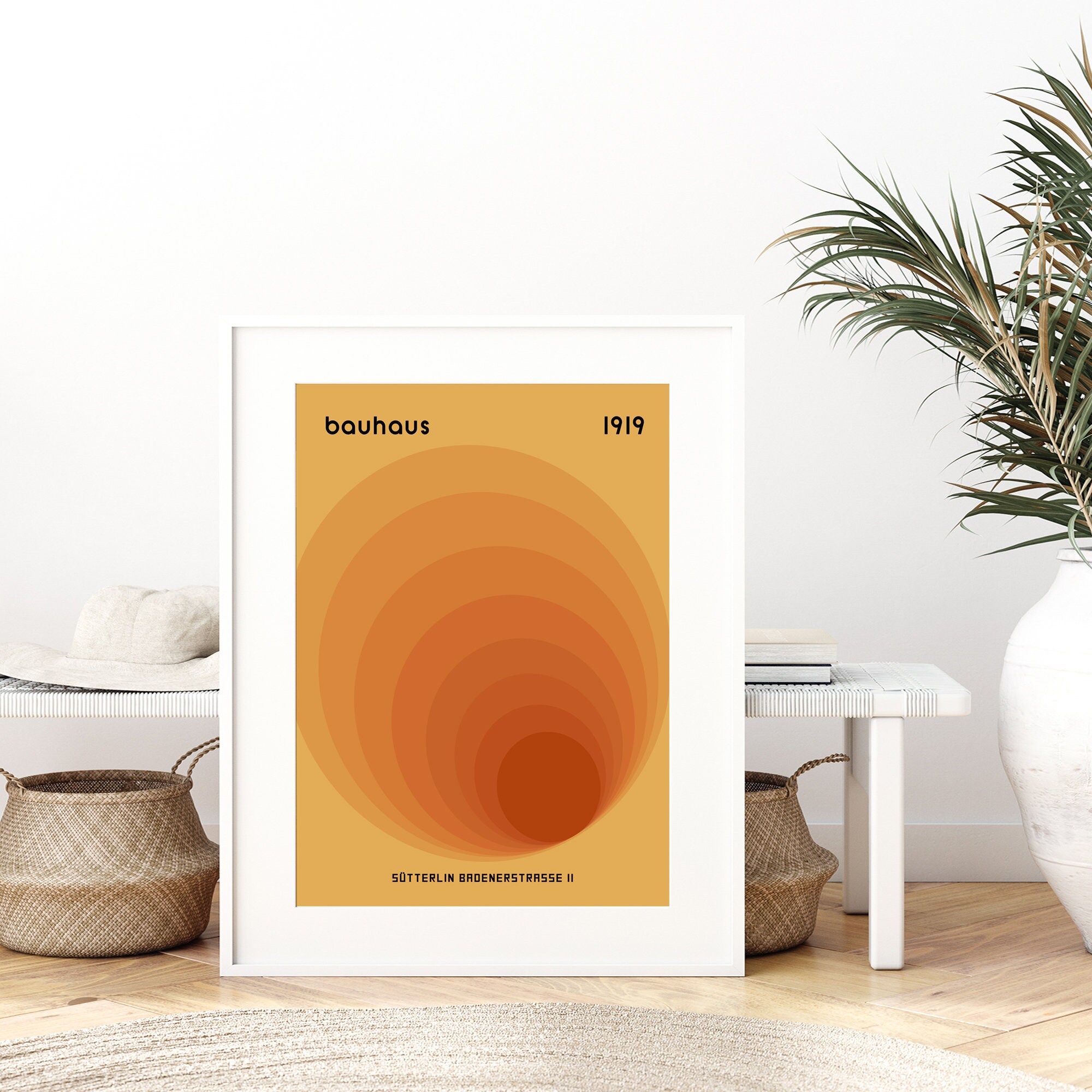 Bauhaus 1919 Geometric Orange Circles Art Print | Bauhaus Ausstellung ...