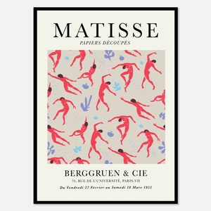 Henri Matisse The Dance Cut-Outs Vintage Poster Art Print | Matisse Print, Matisse Poster, Berggruen and Cie, Papiers Decoupes, La Danse#M60