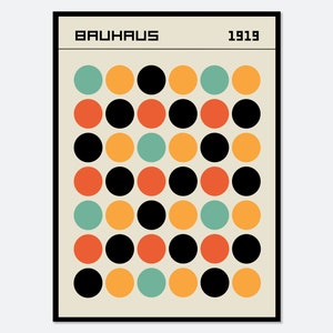 Bauhaus Geometric Dots 1919 Art Print | Bauhaus Ausstellung Weimar 1923, Bauhaus Print, Bauhaus Exhibition Poster, Geometric Print BH15
