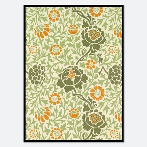 William Morris Grafton Pattern 1883 Vintage Poster Art Print | Colorful Art, Victoria & Albert Art Museum Exhibition, Art Nouveau #W21B