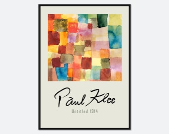 Paul Klee Untitled Color chart 1914 Vintage Poster Art Print | Paul Klee Color Block Painting, Colorful Art, Museum Exhibition Poster #PK21