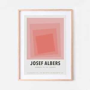 Josef Albers Squares Exhibition Art Print Mid Century Print, Albers Print, Albers Poster, Pink Poster, Geometric Minimalist Print JA01 image 2