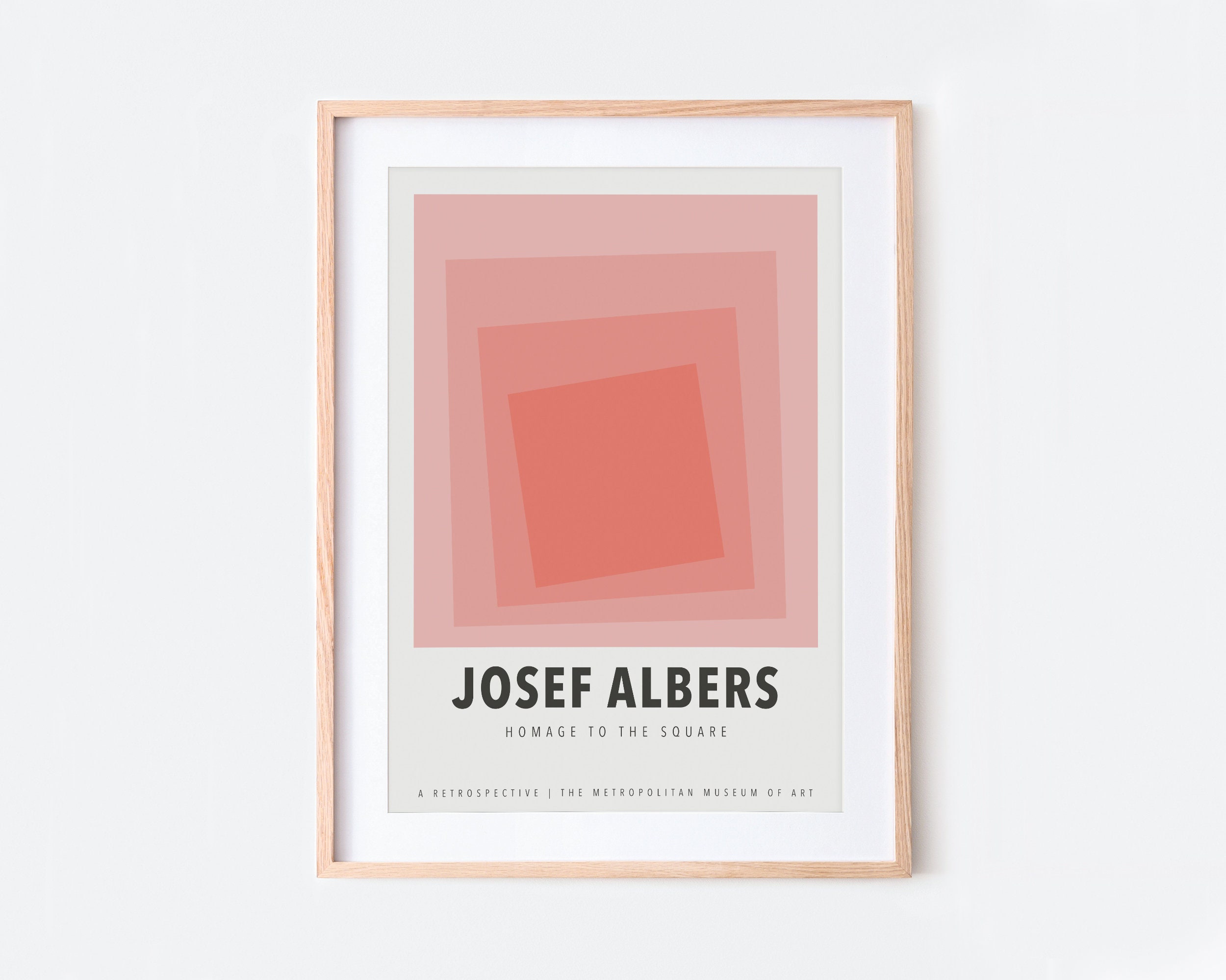 Josef Albers ポスター Josef Albers Squares Exhibition Art Print | Mid Century