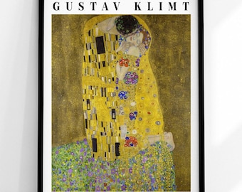 グスタフ・クリムト「接吻」1907-1908年 ヴィンテージ展覧会ポスター