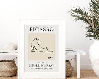 パブロ・ピカソ 猫のスケッチ 猫の線画アート プリント | Esquisse D