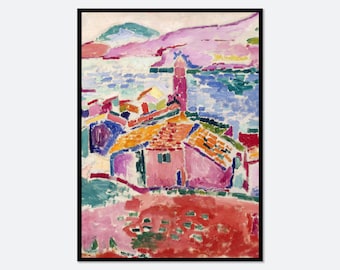 Matisse Print, Matisse Poster, Henri Matisse Kunstdruck, Matisse Ansicht von Collioure Gemälde, Vintage Plakat, Buntes Ausstellungsplakat M139