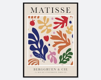 Henri Matisse Cut-Outs Vintage Poster Art Print | Matisse Print, Matisse Poster, Berggruen and Cie, Papiers Decoupes, Botanical Art #M30