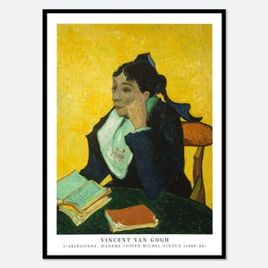 Van Gogh L&#39;Arlésienne Madame Ginoux Portrait Vintage Exhibition Poster Art Print | Vincent Van Gogh Poster, Van Gogh Portrait Painting #V32
