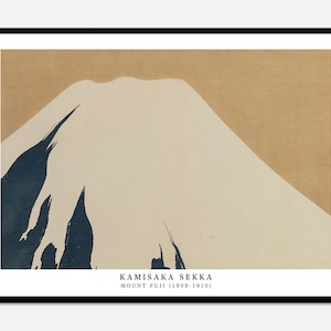 Kamisaka Sekka Mount Fuji Vintage Japanese Woodblock Poster Art Print | 神坂雪佳, Retro Japanese Wall Art, Antique Landscape Wall Decor #JP29