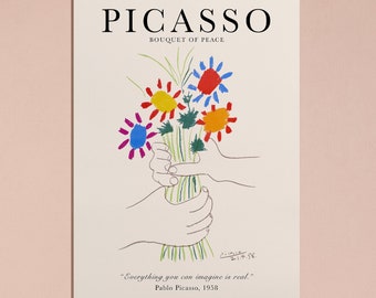 ピカソ「平和の花束」アートプリント｜パブロ・ピカソ「花束」スケッチ