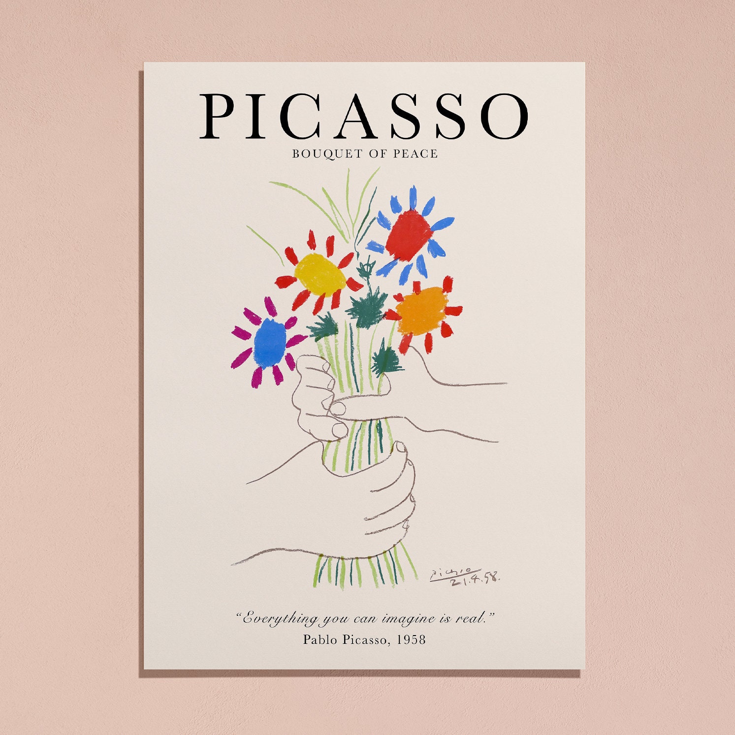 ピカソ 花束 リトグラフ 1958年 ピカソ 花束 リトグラフ 1958年 ピカソ 花束 リトグラフ 1958年 ピカソ