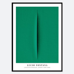 Lucio Fontana Green Cuts Exhibition Poster Concetto Spaziale Spatialism Colorful Art Print |Lucio Fontana Print, Lucio Fontana Painting LF06