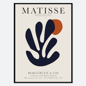 Henri Matisse, poster vintage con ritagli, stampa artistica / stampa di Matisse, poster di Matisse, Berggruen e Cie, carta da parati decoupé, arte botanica #M87