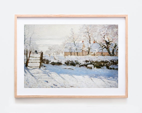 モネ「カササギの雪景色」ヴィンテージ展覧会ポスターアートプリント