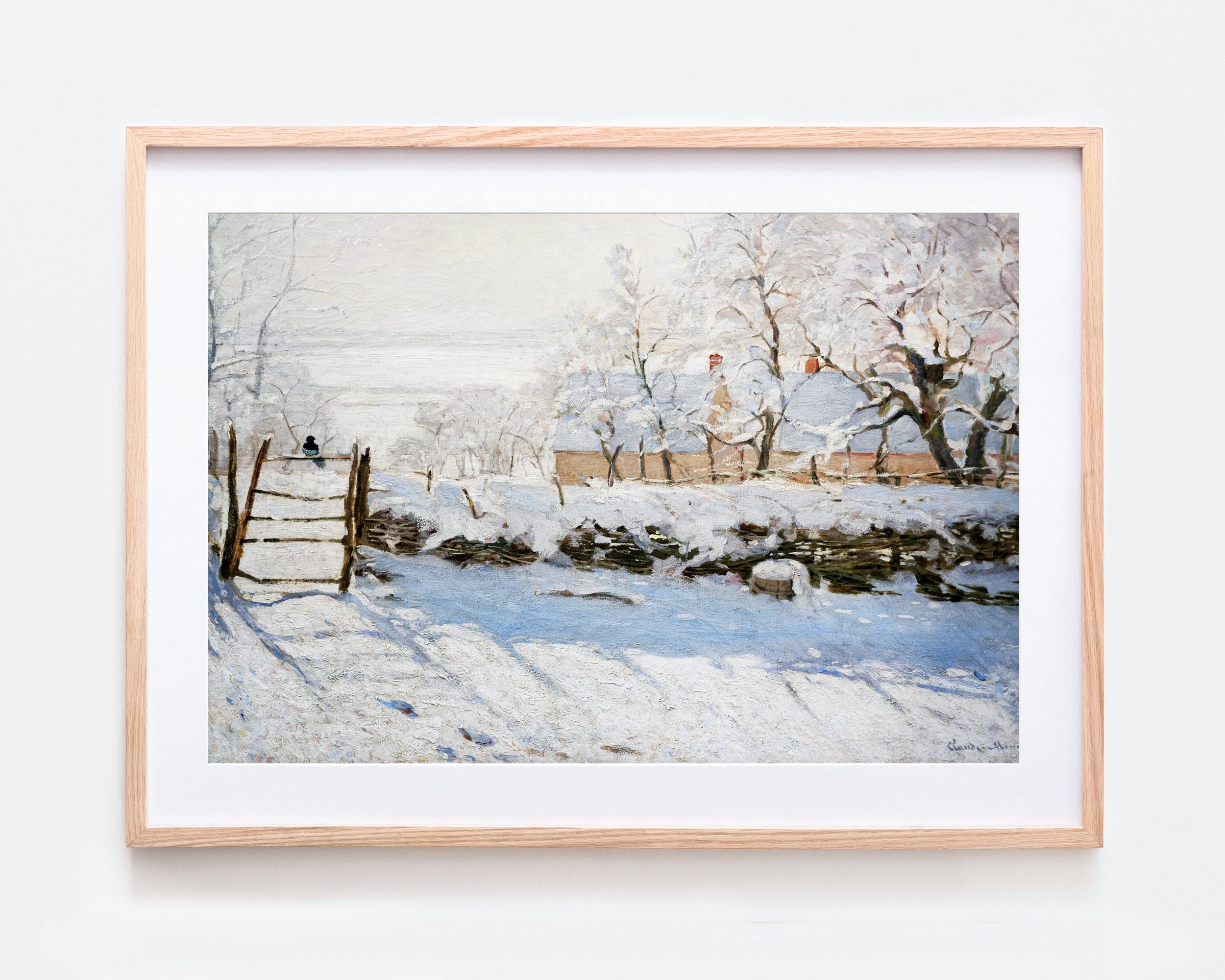 モネ「カササギの雪景色」ヴィンテージ展覧会ポスターアートプリント