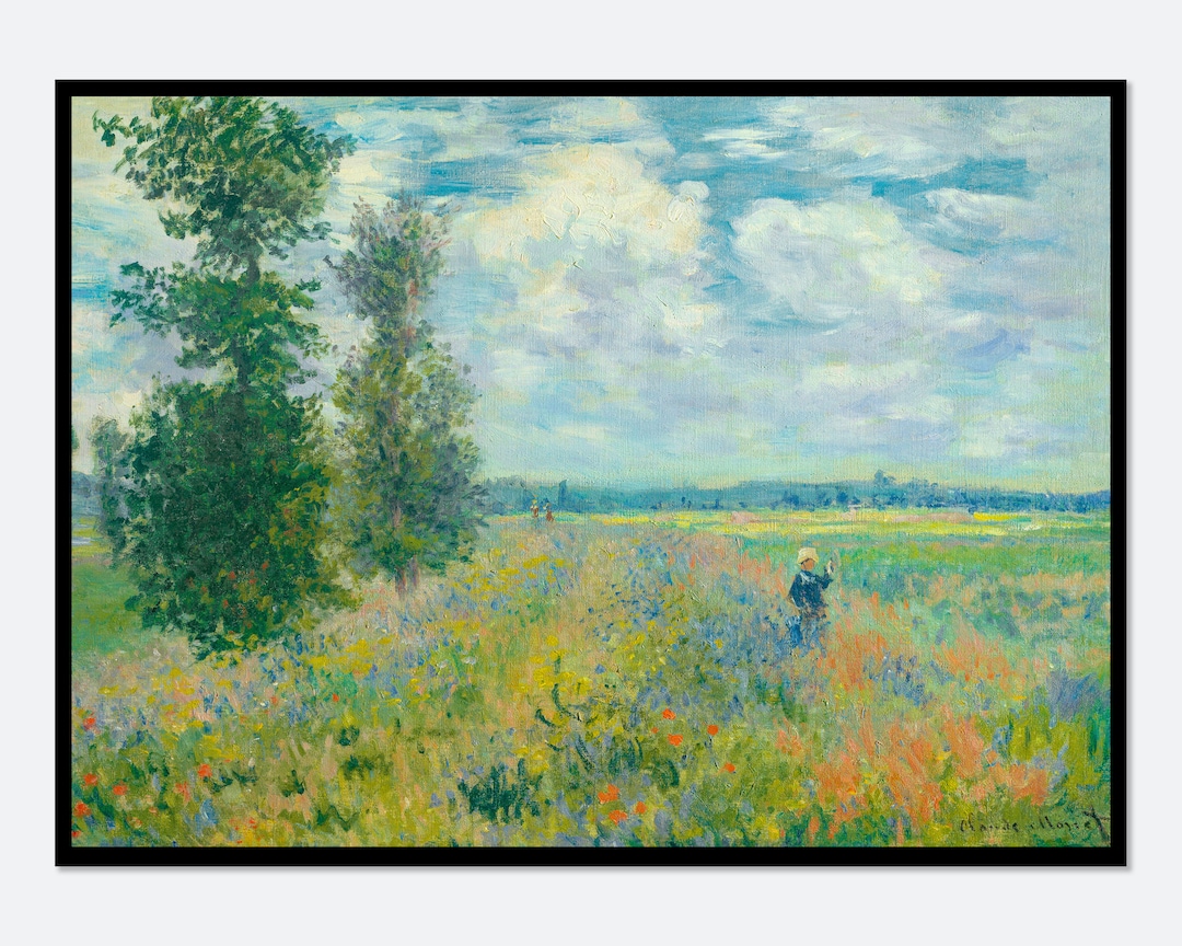 Monet Poppy Fields Near Argenteuil Vintage Exhibition Poster Art Print ...
