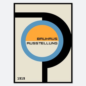 Bauhaus Geometric Design 1919 Art Print | Bauhaus Ausstellung Weimar 1923, Bauhaus Print, Bauhaus Exhibition Poster, Geometric Print BH18