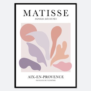 Henri Matisse Cut-Outs Vintage Exhibition Poster Art Print | Botanical Plants Leaves, Berggruen Cie, Boho Wall Decor, Papiers Decoupes #M124