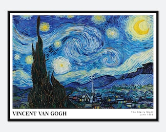 Van Gogh the Starry Night 1889 Vintage Poster Art Print