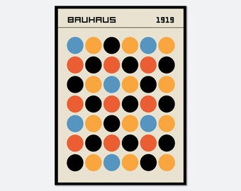 Bauhaus Geometrische Punkte 1919 Kunstdruck | Bauhaus Ausstellung Weimar, Bauhaus-Druck, Bauhaus-Poster, geometrischer Druck, Ausstellungsplakat BH14
