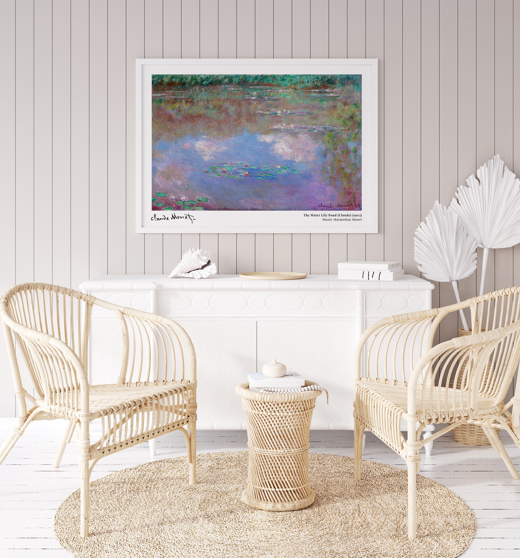 Monet the Water Lily Pond Clouds Vintage Exhibition Poster Art Print ...