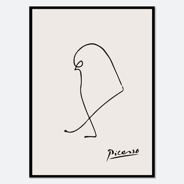 Pablo Picasso Moineau oiseau croquis dessin impression impression d'art | Esquisse, Le Moineau, affiche vintage d'exposition de musée, sérigraphie animalière # PP43