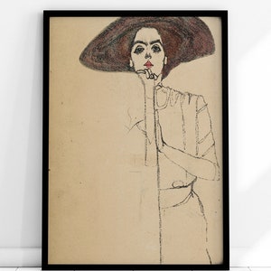 Egon Schiele Portrait of a Woman 1910 Vintage Exhibition Poster Art Print Egon Schiele Print, Egon Schiele Poster, Schiele Painting ES06 image 9