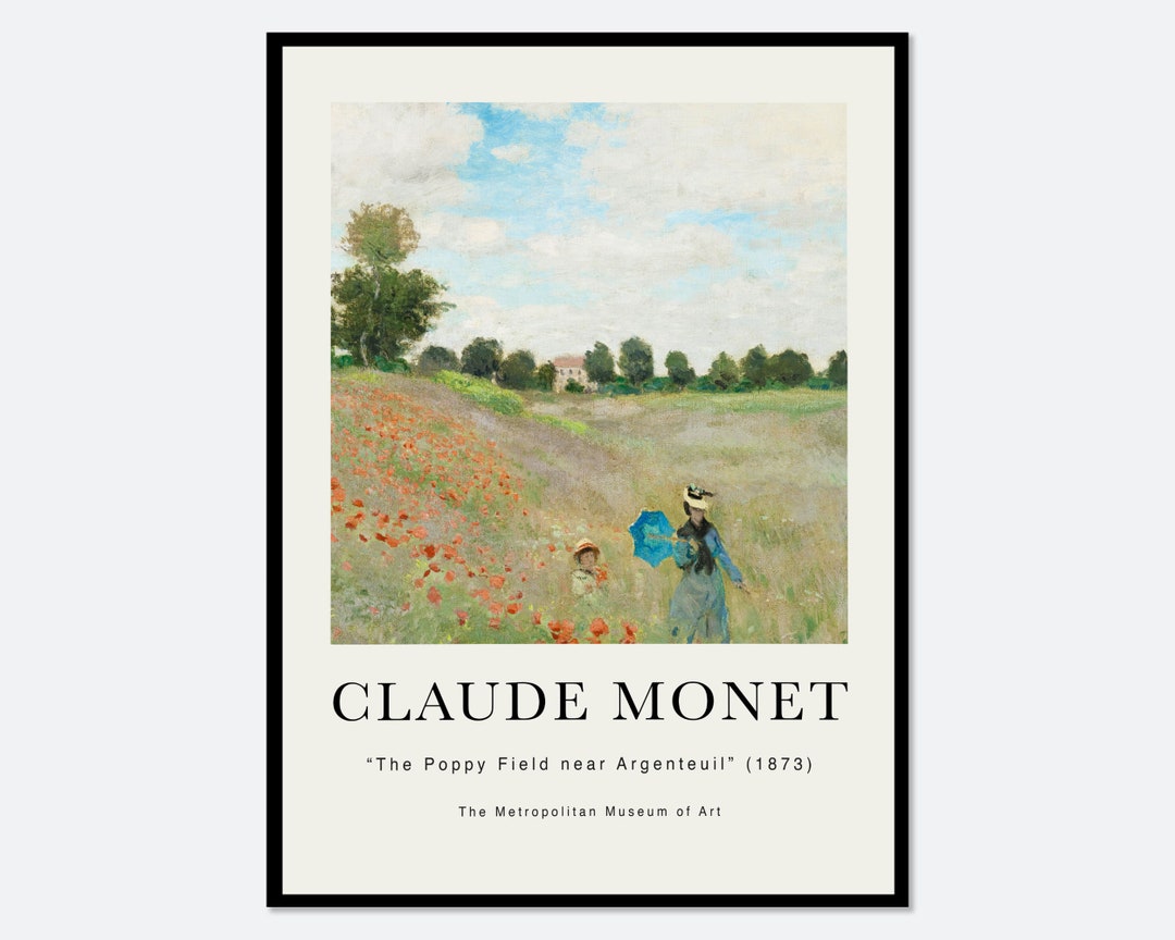 Claude Monet the Poppy Field Near Argenteuil Vintage Poster Wall Art ...