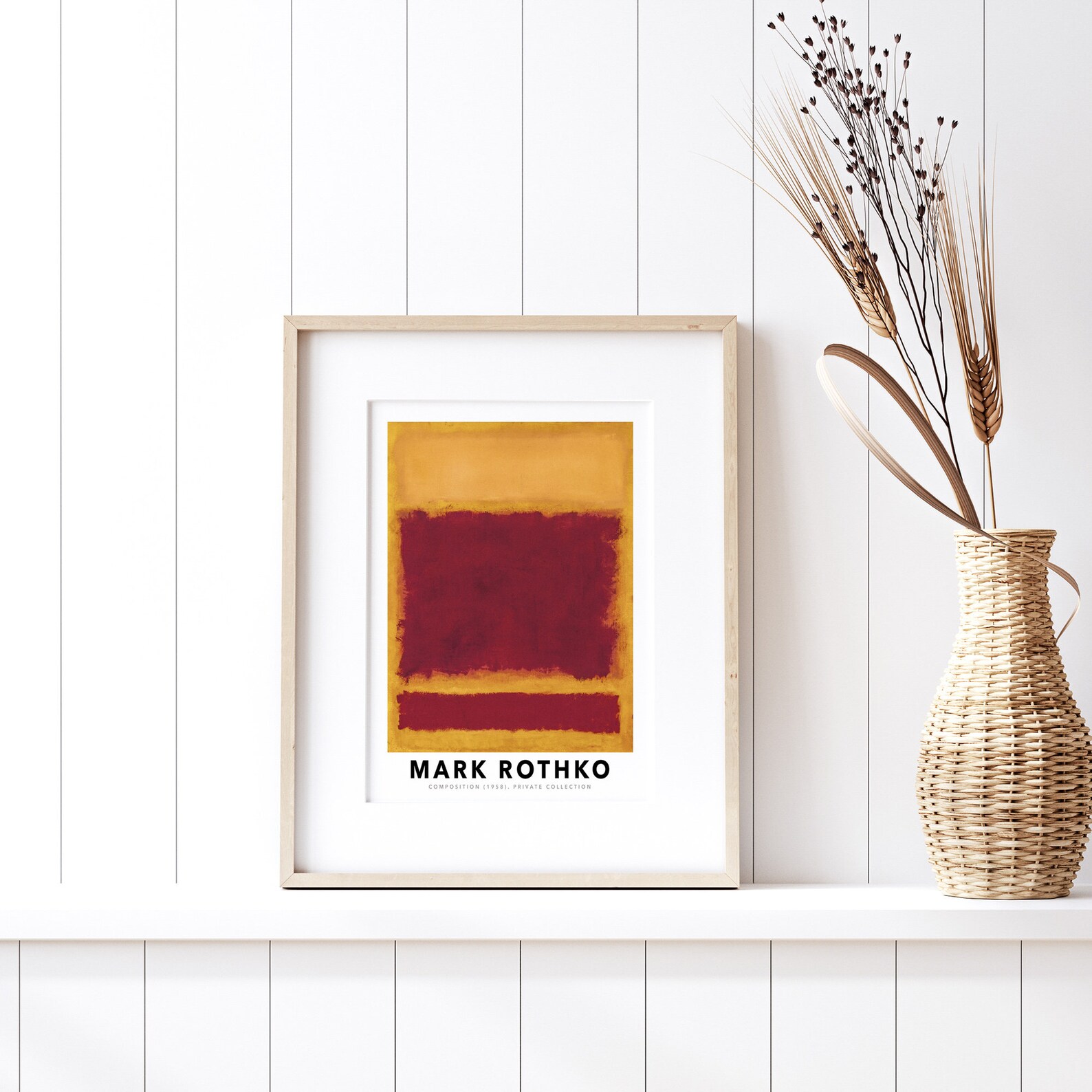 Mark Rothko Composition Mark Rothko Composition 1958 Red Yellow Gold Vintage Poster Art Print ...