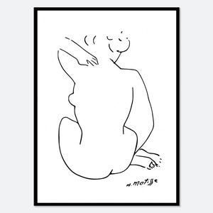 Henri Matisse One Line Body Figure Vintage Poster Art Print | Matisse Print, Matisse Poster, Single Line Drawing, Minimalist Line Art #M56