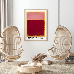 Mark Rothko No. 17 Untitled 1961 Red Pink Yellow Vintage Poster Art Print Mark Rothko Print, Mark Rothko Painting, Museum Exhibition MR08 image 7