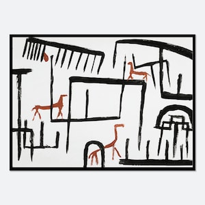 Paul Klee Tiere im Gehege 1938 Abstraktes Vintage Tier Wand Kunst | Paul Klee Gemälde, Retro Museum Ausstellungsplakat # PK23