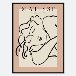 Henri Matisse Woman Line Art Vintage Poster Art Print | Matisse Print, Matisse Poster, Matisse Lithograph, Papiers Decoupes, Exhibition #M50