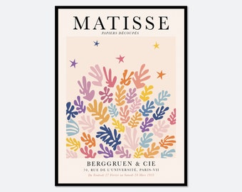 Henri Matisse Cut-Outs Vintage Poster Art Print | Matisse Print, Matisse Poster, Botanical Leaves Art, Papers Decoupes, Berggruen Cie #M39