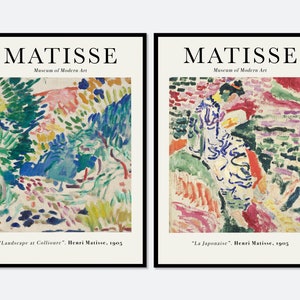 Henri Matisse Set of 2 La Japonaise Landscape at Collioure 1905 Vintage Poster Art Print | Matisse Print, Museum Exhibition Matisse Painting