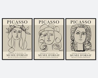 Picasso Portrait Francoise Gilot Set of 3 Art Print | Pablo