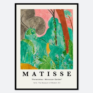 Henri Matisse maagdenpalm/Marokkaanse tuin 1912 Art Print | Kleurrijke Matisse-print, Matisse-schilderij, museumtentoonstelling, vintage poster #M118