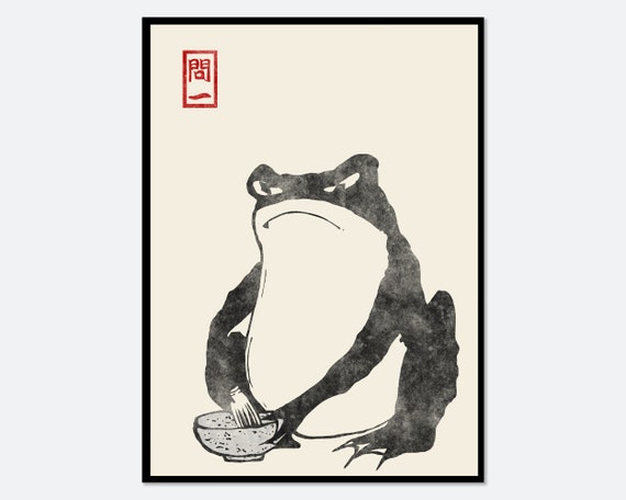 Japanese Frog Matsumoto Hoji Toad Set of 3 Woodblock Art