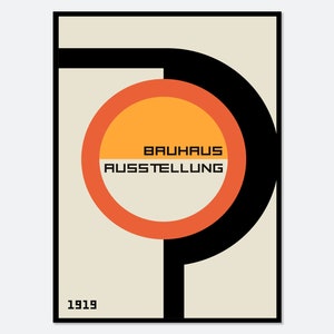 Bauhaus Geometric Design 1919 Art Print | Bauhaus Ausstellung Weimar 1923, Bauhaus Print, Bauhaus Exhibition Poster, Geometric Print BH17