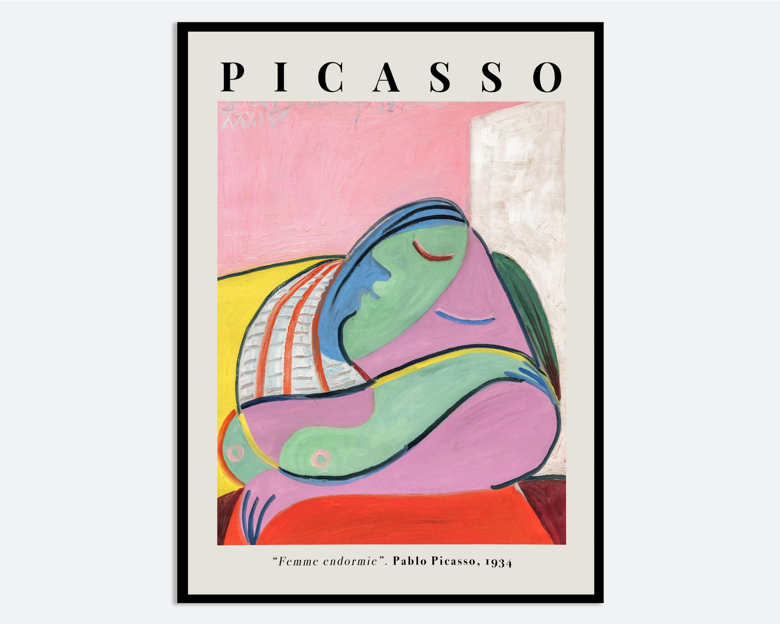 Pablo Picasso Femme Endormie Sleeping Woman Pink Abstract Cubism