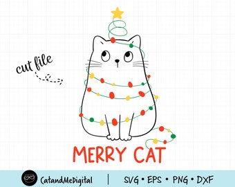 Download Cat Christmas Svg Etsy PSD Mockup Templates