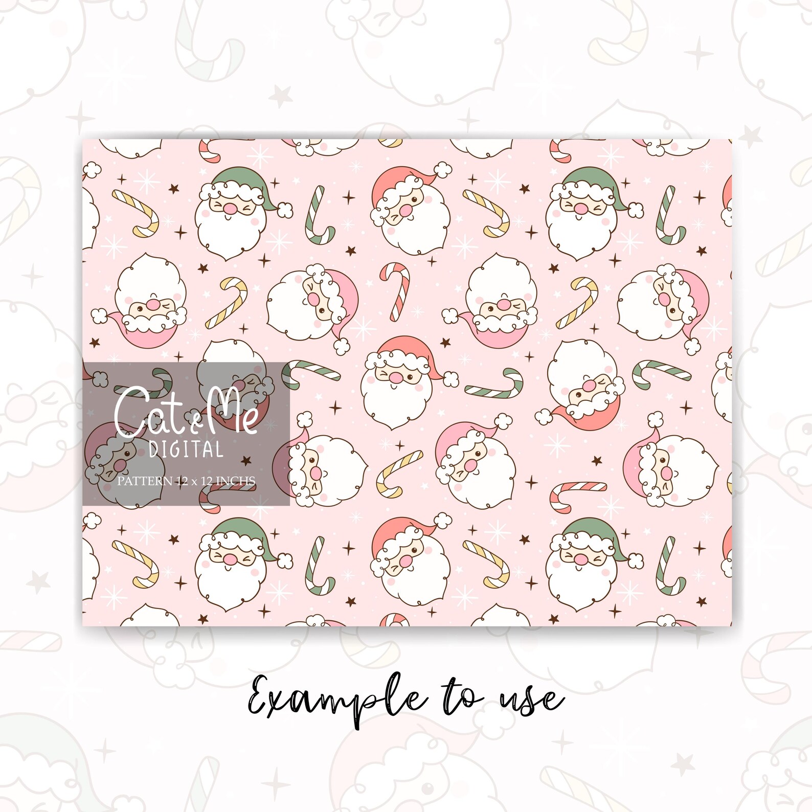 Retro Pink Santa Seamless Pattern Preppy Santa Repeating Pattern ...